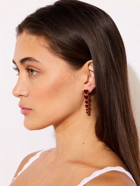 Bella by Bella Thorne - Red Heart Drop Earrings NWT